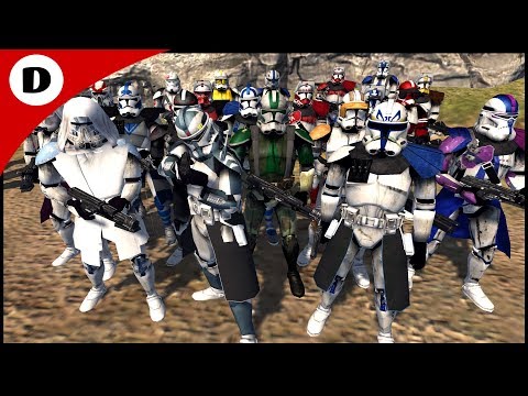 ALL Clone Commanders Ambushed by DOOKU - Men of War: Star Wars Mod