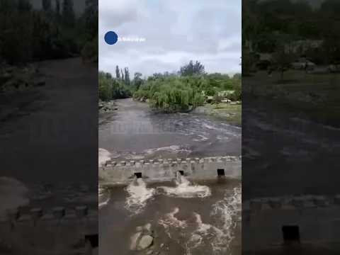 🫣🌊Así ingresaba la creciente del río Jaime a Salsacate, Córdoba