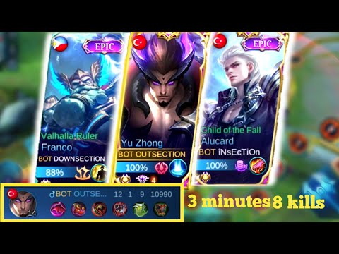 YU ZHONG BEST BUILD 2021 TOP 1 GLOBAL | YU ZHONG GAMEPLAY | MLBB