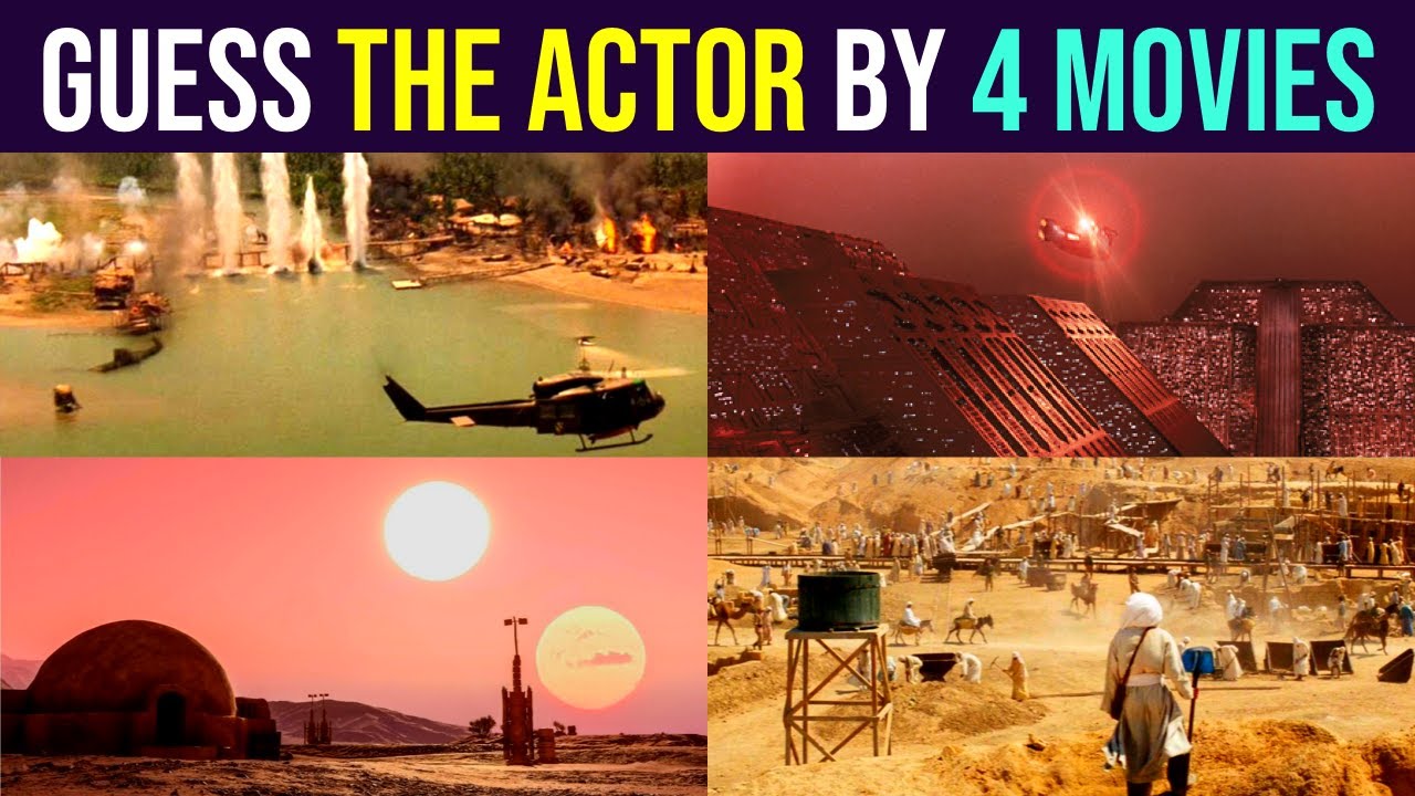 Guess the Actors by the Frames From 4 Movies: Hard Actors Quiz 🔍