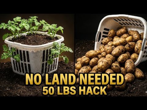 How to Grow Potatoes in a Laundry Basket (Survival Hack) #gardensolace 