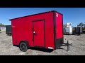 Red Blackout 6x12 Single Axle with Rear Wing Spoiler & Loading Lights!!