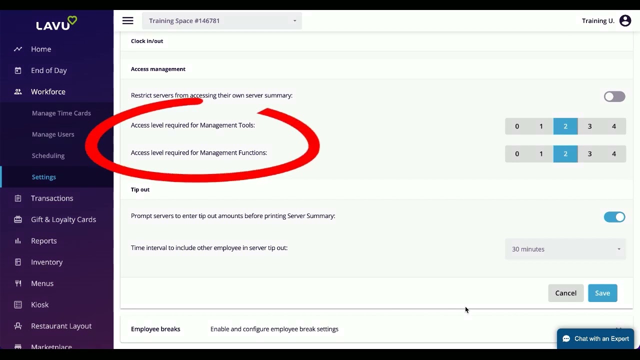 Workforce Advanced Settings