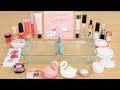 Pink Vs White Mixing Makeup Eyeshadow Into Slime ASMR 378 Satisfying Slime Video