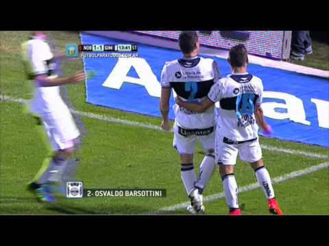 Gol de Barsottini. Newell's 1 - Gimnasia 1. Fecha 2. Torneo Primera División 2014. FPT