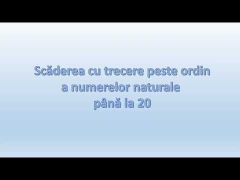 Scăderea cu trecere peste ordin a numerelor naturale până la 20