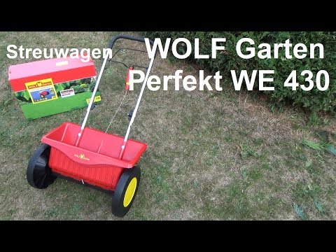 WOLF Garten Spreader Perfect WE 430 Test Assembly and Lawn Fertilization in Autumn