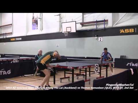 2015 NZ Veterans  Open Champs, Kheng Yee Lai  (Auckland) vs Thomas Samuelson (QLD), O/65 SF, 2nd Set