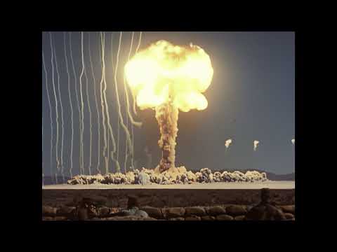 Soldiers and atomic explosion Desert Rock IV exercise Nevada 1952
