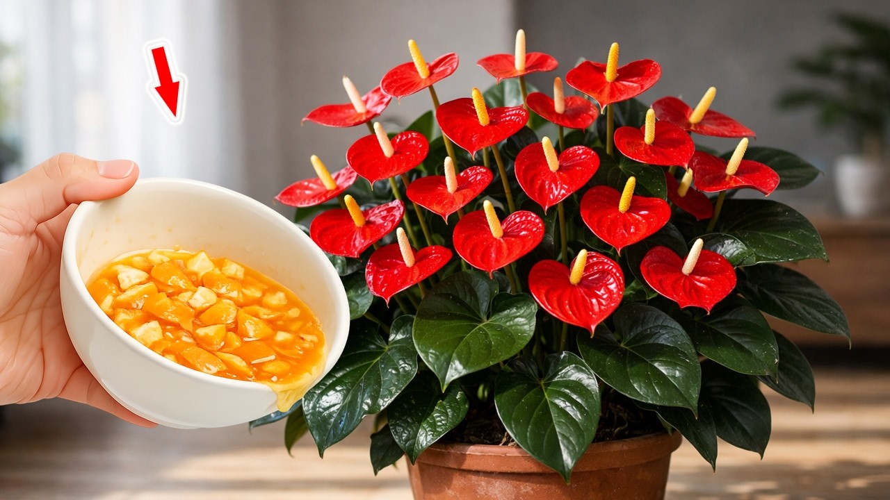 Pour One Cup At The Roots! Anthurium Takes Root And Blooms Hundreds Of Flowers!