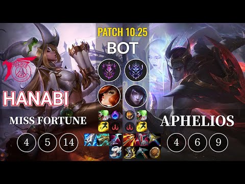 TLN Hanabi Miss Fortune vs Aphelios Bot - KR Patch 10.25