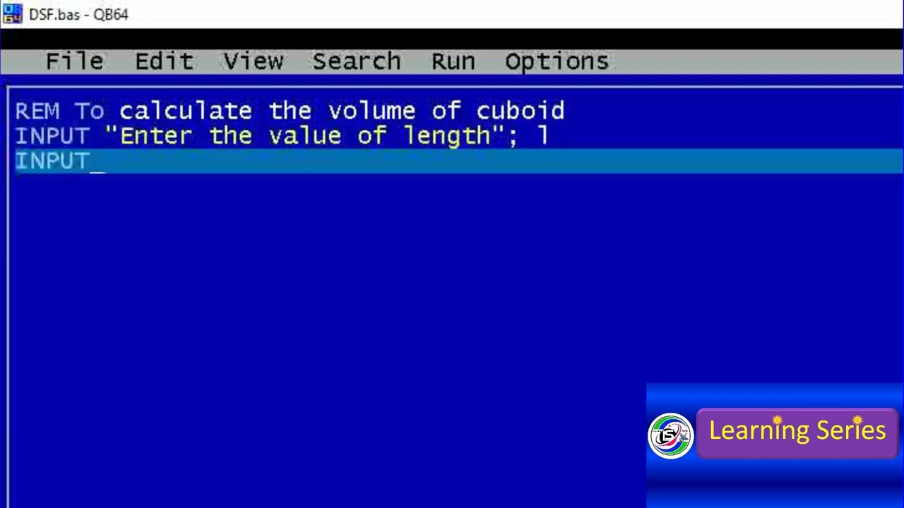 qbasic program to calculate volume of cuboid #qbasic #qbasic_program Learning Series