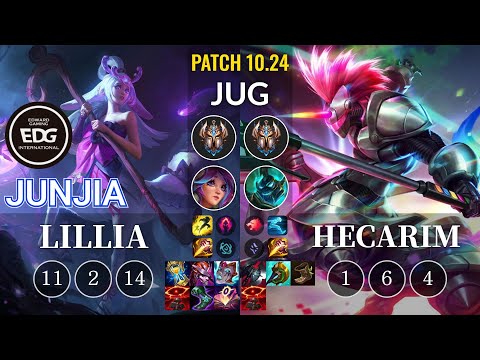EDG JunJia Lillia vs Hecarim Jungle - KR Patch 10.24