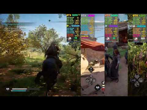 AC Valhalla RTX 3080 vs RTX 4080 vs RTX 3090 Ti vs RTX 4090
