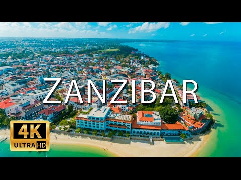 FLYING OVER ZANZIBAR (4K UHD) - Soothing Music With Stunning Beautiful Nature Film For Stress Relief