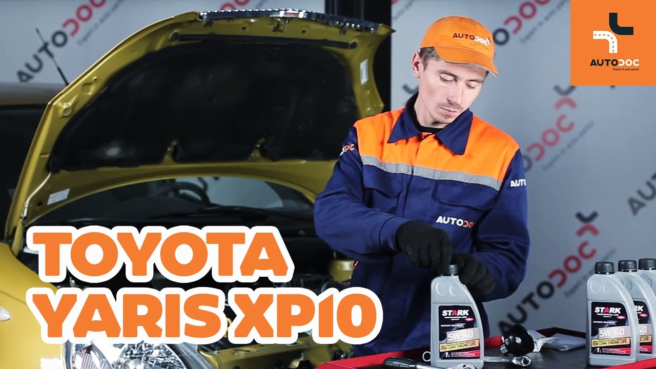 Kaip pakeisti Toyota Yaris P1 variklio alyvos ir alyvos filtra - keitimo instrukcija