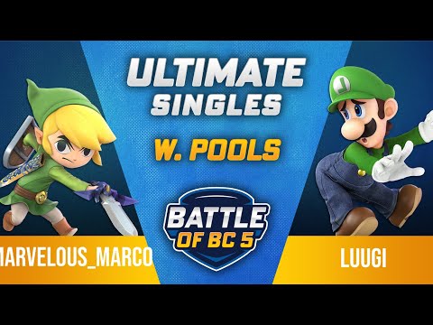 Marvelous_Marco (Toon Link) vs Luugi (Luigi) - Ultimate Singles Losers Top 32 - Battle of BC 5