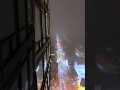 Night snow in Toronto.