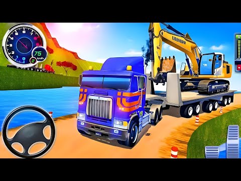 Heavy Excavator Driving Simulator || Construction Machine Transport Truck Trailer | Android gameplay