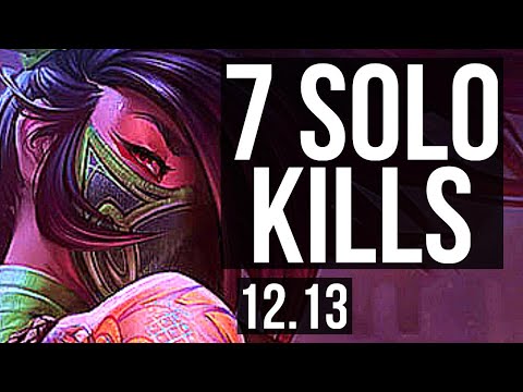 AKALI vs VEL'KOZ (MID) | 72% winrate, 7 solo kills | NA Master | 12.13