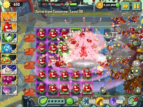 Plants vs Zombies 2 Terror from Tomorrow Level 118 - Straw-Bursting in Laughter