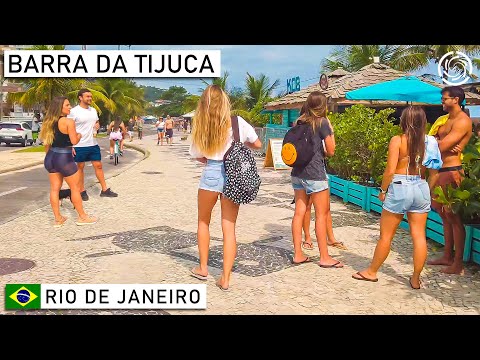 Walking Barra da Tijuca Beach [Praia da Barra] Calçadão (Promenade) Rio de Janeiro, Brazil【4K】2020