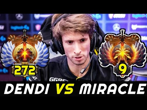 Is MMR just a number? DENDI Rank 272 Ancient Apparition vs MIRACLE Rank 9 Shadow Fiend Dota 2