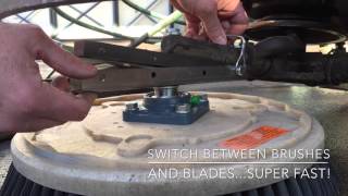 Power Trowel Quick Change Blade to Brush System