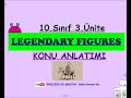 10. Sınıf  İngilizce Dersi  Legendary Figure 3. Ünite konu anlatımı ve etkinlikler videosu. Gramer bilgisi, kelime, etkinlikler. Bu dersi izledikten sonra aynı ünite için ... konu anlatım videosunu izle