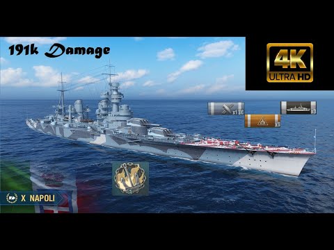 Napoli | Great Italian Large Cruiser | 191k Damage | World of Warships | WOWS