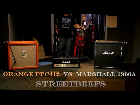 Orange PPC412 vintage 30 vs Marshall 1960a g12t-75 (The fully visible cab is the one I’m using!)