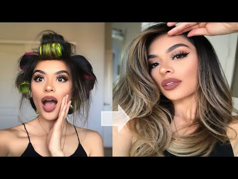 BLOWOUT WITH ROLLERS | BIG & BOUNCY HAIR