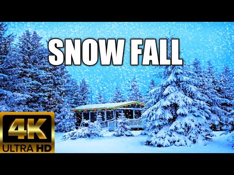 4K HDR Snowy Village River  Winter Stream   Sounds for Sleeping - White Noise #siddiqeerelaxingmusic