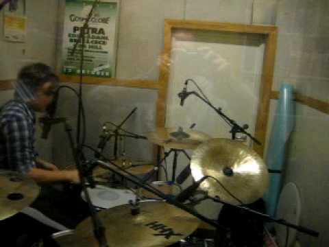 Recording drums on the Praise Unit song, 