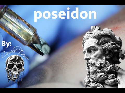 Tatuagem de Poseidon Preto e Cinza (Camilo Tuero)