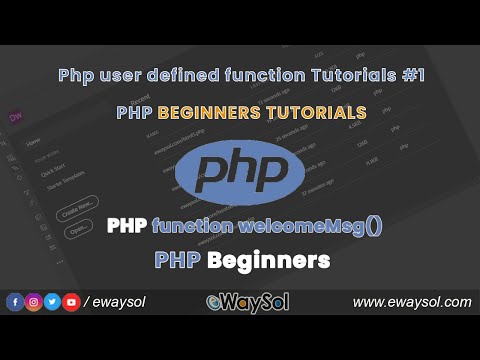 Php User Defined Function Tutorials 1 Php Beginners Videos Php Free Script Source Ewaysol