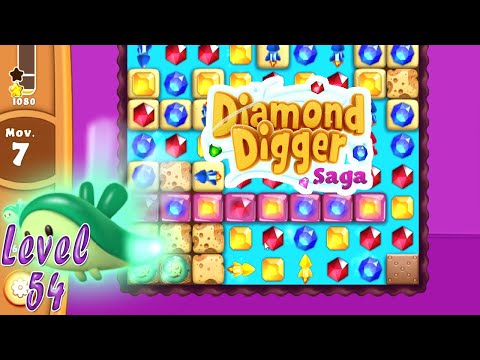 Diamond Digger Saga Gameplay Level 54 - No Boosters