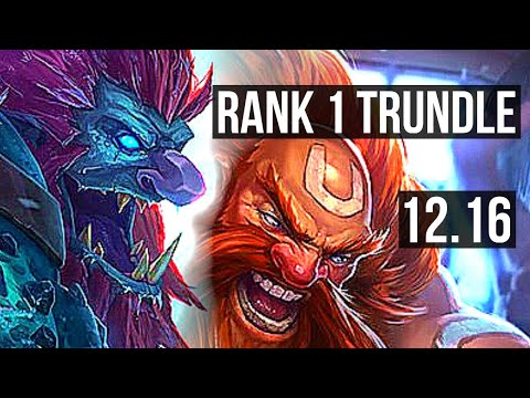 TRUNDLE vs GRAGAS (TOP) | Rank 1 Trundle, Rank 9, 1.4M mastery, 7/2/8 | TR Challenger | 12.16