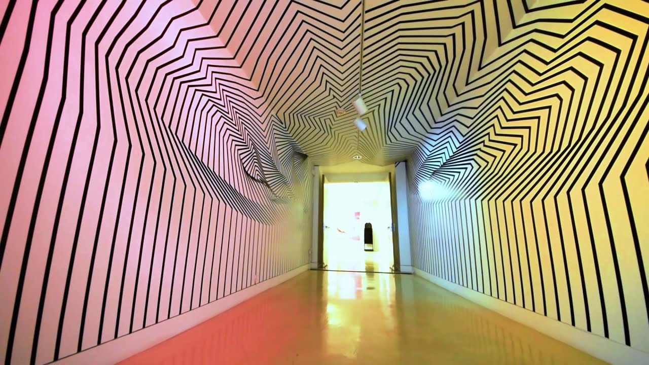 art installation dimensional sizing art gallery wall with tapes by darel carey