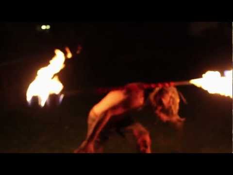 Clayton Allred Awesome Fire-Staff Spinning |(the attic ft. oh laura -release me)