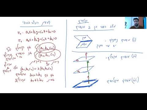וקטורים - מצב הדדי בין מישורים ומציאת ישר חיתוך