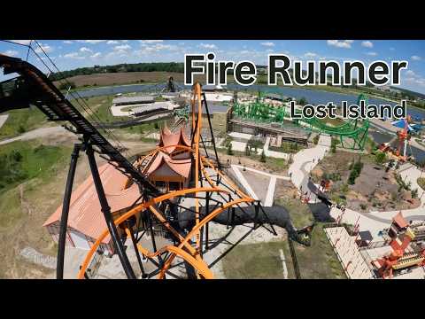 On-ride point of view of Fire Runner