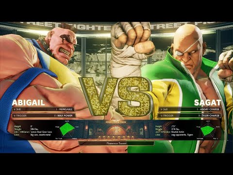 STREET FIGHTER V - Abigail Vs Sagat (Level 4 Difficulty)
