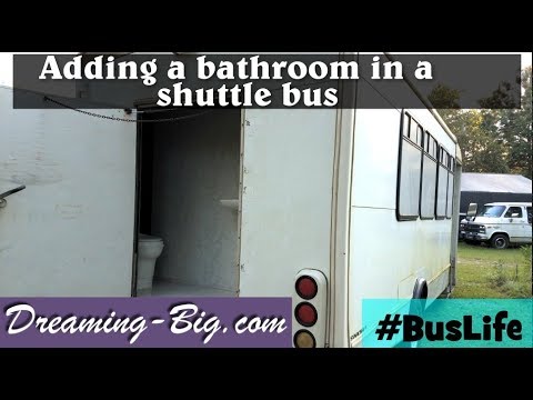 Installing a bathroom with black water tank in a shuttle Bus
