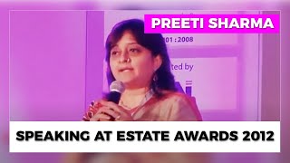 Preeti Sharma speaking at Estate Awards 2012  image