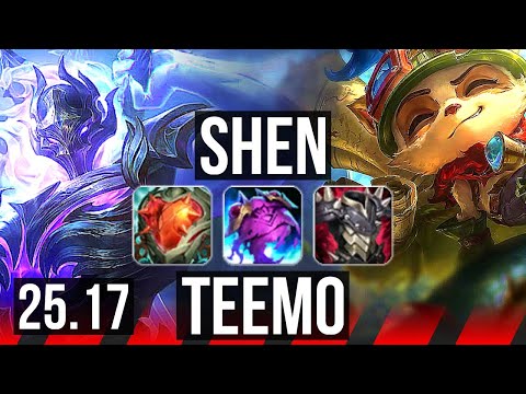 SHEN vs TEEMO (TOP) | 8/5/18 | EUW Master | 25.17