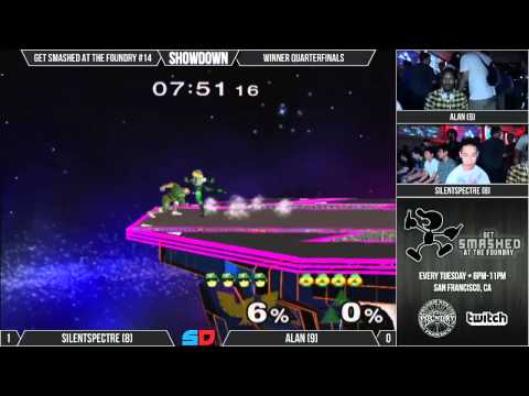 Get Smashed at the Foundry #14 - Winner Quarters: SilentSpectre (C. Falcon) v Alan (Sheik)