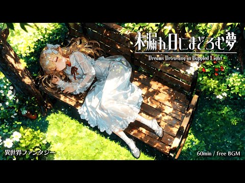 【Isekai Fantasy Music】Dreams Drowsing in Dappled Light【Free BGM / 60min】