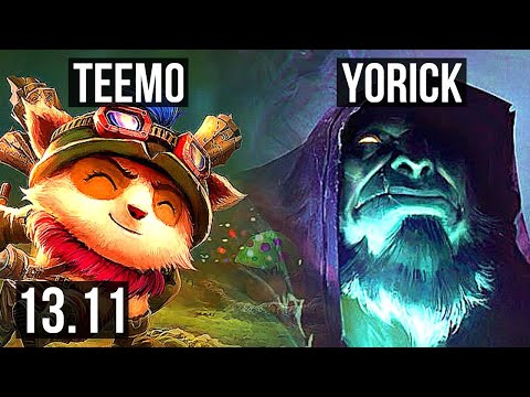 TEEMO vs YORICK (TOP) | 2.2M mastery, 3/0/2 | KR Master | 13.11