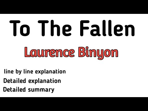 To The Fallen poem explanation || To the fallen by Laurence Binyon || #laurence #literature #poetry